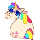 😭-Rainbow Unicorn, Telegram Sticker