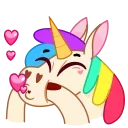 😘-Rainbow Unicorn, Telegram Sticker