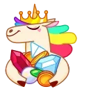 🤑-Rainbow Unicorn, Telegram Sticker