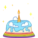 😋-Rainbow Unicorn, Telegram Sticker