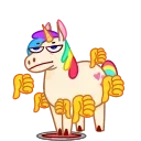 👎-Rainbow Unicorn, Telegram Sticker