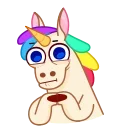 😐-Rainbow Unicorn, Telegram Sticker