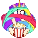 🍿-Rainbow Unicorn, Telegram Sticker