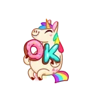 👌-Rainbow Unicorn, Telegram Sticker