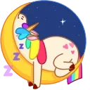 😴-Rainbow Unicorn, Telegram Sticker