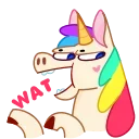 🤨-Rainbow Unicorn, Telegram Sticker