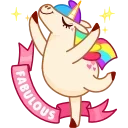 😌-Rainbow Unicorn, Telegram Sticker