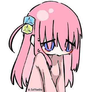 😔-Bocchi the Rock! (@TodorokiShouto), Telegram Sticker