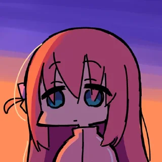 😐-Bocchi the Rock! (@TodorokiShouto), Telegram Sticker