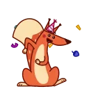 🥳-Red Squirrel, Telegram Sticker