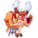 🥴-Reindeer Party, Telegram Sticker
