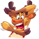😨-Reindeer Party, Telegram Sticker