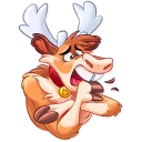 😫-Reindeer Party, Telegram Sticker