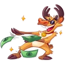 🤑-Reindeer Party, Telegram Sticker