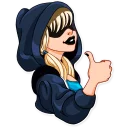 👍-Resistance Girl, Telegram Sticker