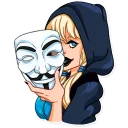 👹-Resistance Girl, Telegram Sticker