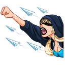 🤛-Resistance Girl, Telegram Sticker