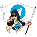 👈-Resistance Girl, Telegram Sticker