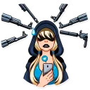 😰-Resistance Girl, Telegram Sticker