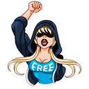 ✊️-Resistance Girl, Telegram Sticker