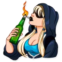 🍾-Resistance Girl, Telegram Sticker