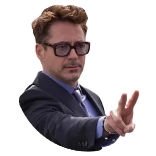 ✌-Robert Downey Jr., Telegram Sticker