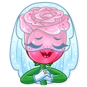 👰-Romantic Flowers, Telegram Sticker