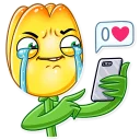 😐-Romantic Flowers, Telegram Sticker