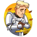 😔-Romantic Knight, Telegram Sticker