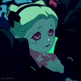 😌-Cyberpunk Edgerunners, Telegram Sticker
