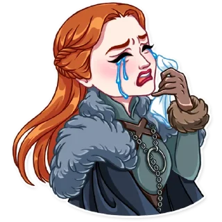 😭-Sansa Stark, Telegram Sticker