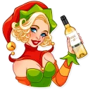 🍾-Santa Girl, Telegram Sticker