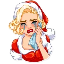 😭-Santa Girl, Telegram Sticker