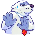 😓-Sarcastic Polar Bear, Telegram Sticker