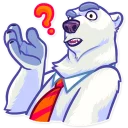 ❓-Sarcastic Polar Bear, Telegram Sticker