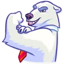 💪-Sarcastic Polar Bear, Telegram Sticker