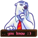 🤐-Sarcastic Polar Bear, Telegram Sticker