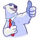 👍-Sarcastic Polar Bear, Telegram Sticker