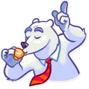 ☕-Sarcastic Polar Bear, Telegram Sticker