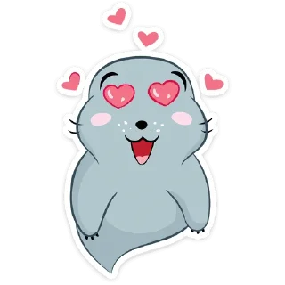 😍-Sonya the seal, Telegram Sticker