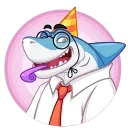 🥳-Shark Boss, Telegram Sticker