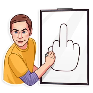 🖕-SheldonLeeCooper, Telegram Sticker