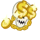 🤑-Skull, Telegram Sticker