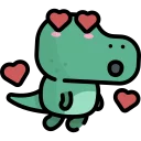 😍-Little Dinosaur, Telegram Sticker