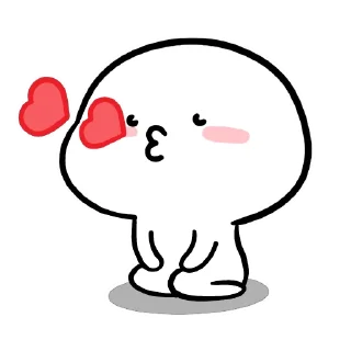 😘-Small white face, Telegram Sticker