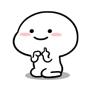 🖕-Small white face, Telegram Sticker