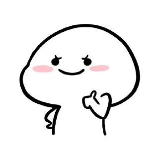 👍-Small white face, Telegram Sticker