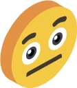 😐-3D Smile, Telegram Sticker
