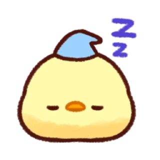😴-Soft and Cute Chicks Feelings @softandqt, Telegram Sticker