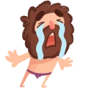 😭-Space Caveman, Telegram Sticker